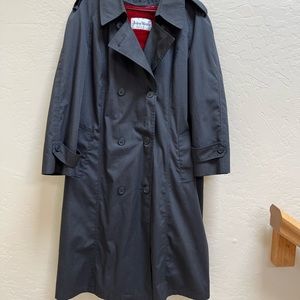 John Weitz Woman’s Rain Trench Coat, Vintage,Dark Slate Gray, Normcore, lining